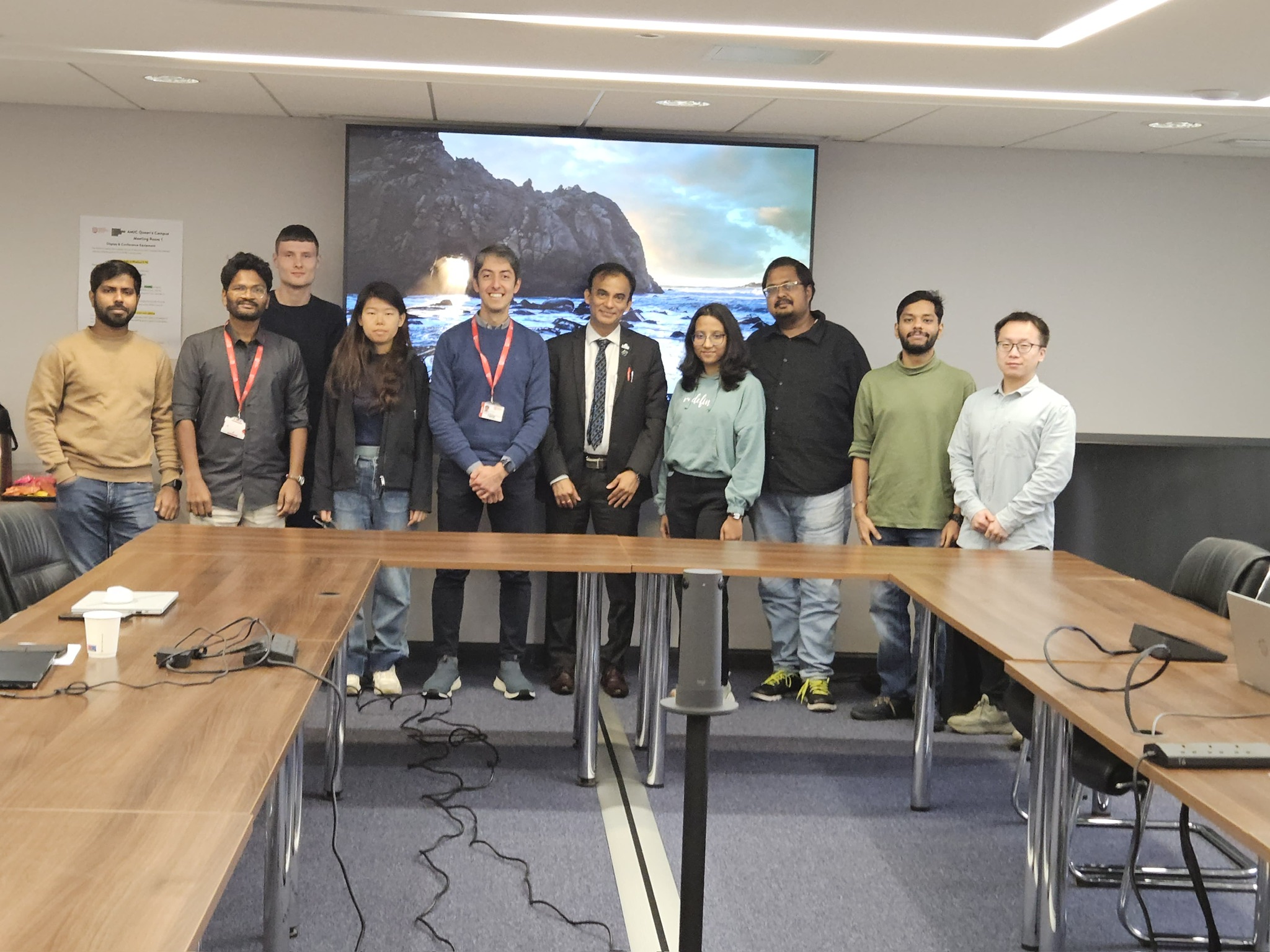 Professor Chinmoy Saha with seminar attendees at Queen's University Belfast