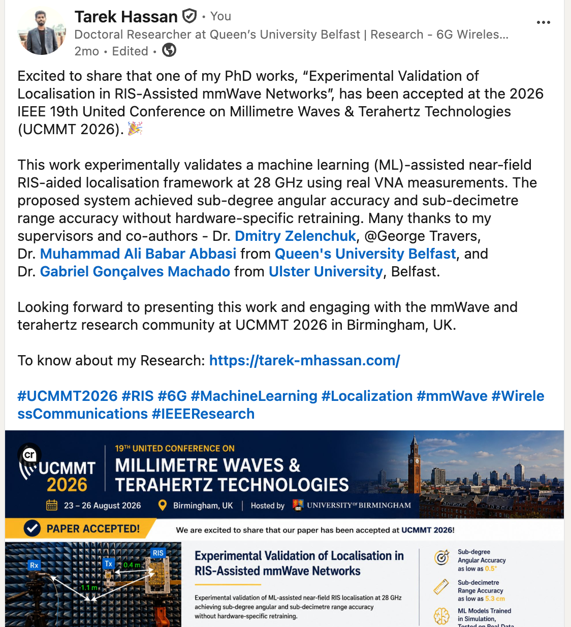 UCMMT 2026 paper acceptance announcement
