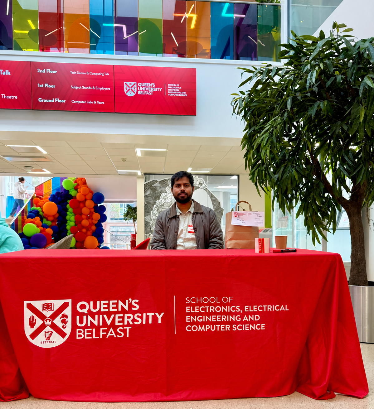 Md Tarek Hassan serving as a Student Ambassador at Queen's University Belfast